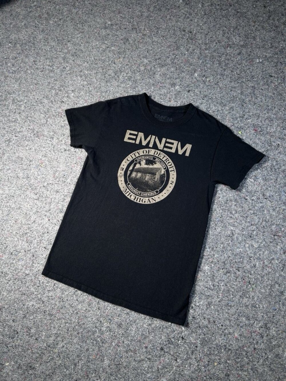 Eminem T-Shirt (City Of Detroit Michigan) Graphic Tee Black Adult Size S/M